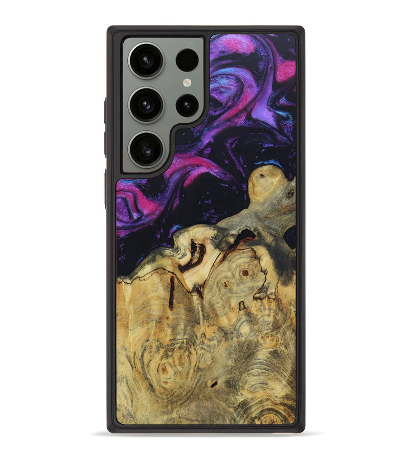 Galaxy S23 Ultra Wood+Resin Phone Case - Stephani (Purple, 621726)