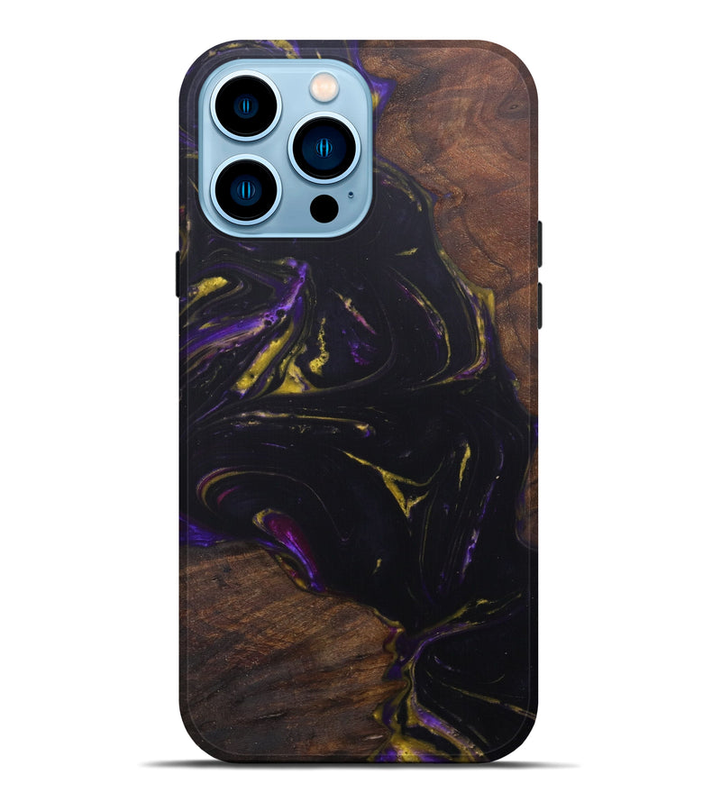 iPhone 14 Pro Max Wood+Resin Live Edge Phone Case - Antoine (Purple, 600167)