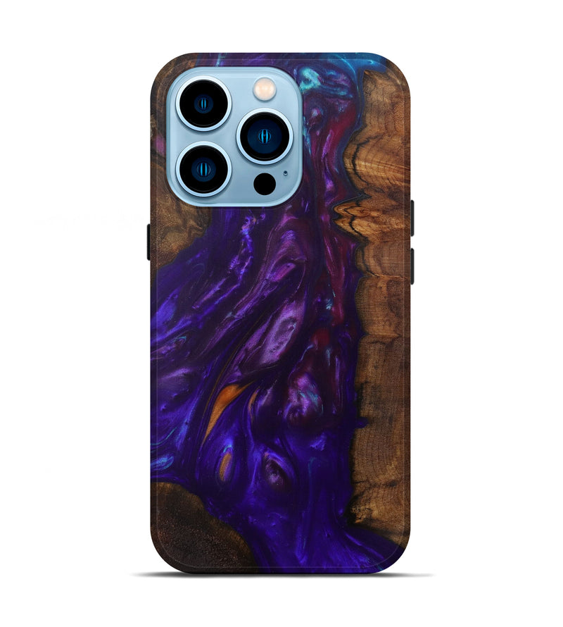 iPhone 14 Pro Wood+Resin Live Edge Phone Case - Darby (Purple, 586304)