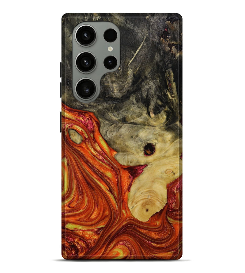 Galaxy S23 Ultra Wood+Resin Live Edge Phone Case - Kirsten (Red, 646317)