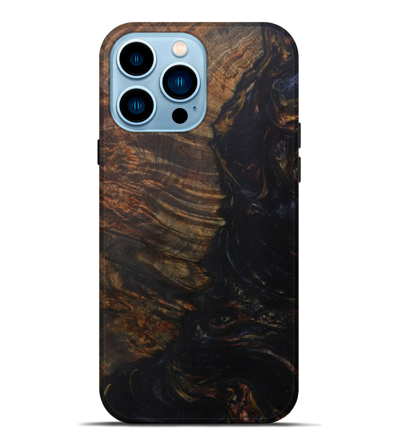iPhone 14 Pro Max Wood+Resin Live Edge Phone Case - Bulletin (Metallic, 585134)