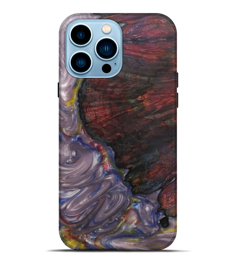 iPhone 14 Pro Max Wood+Resin Live Edge Phone Case - Annalise (Purple, 599174)