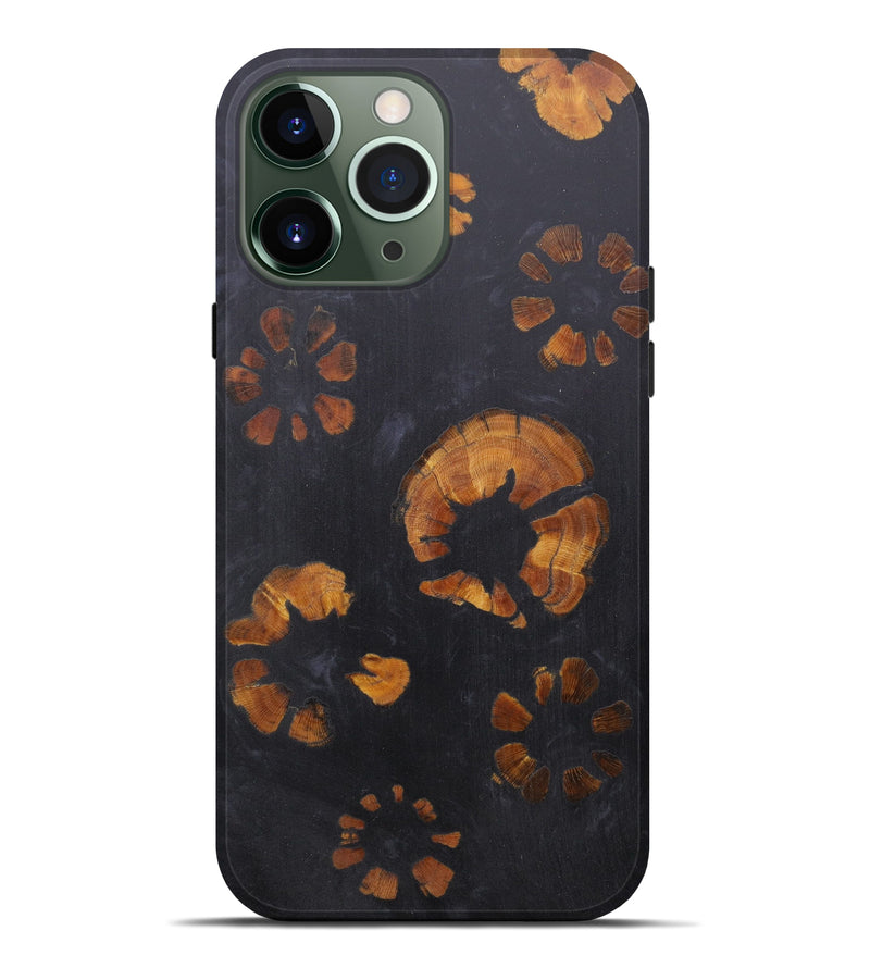 iPhone 13 Pro Max Wood+Resin Live Edge Phone Case - Alison (Pure Black, 595490)