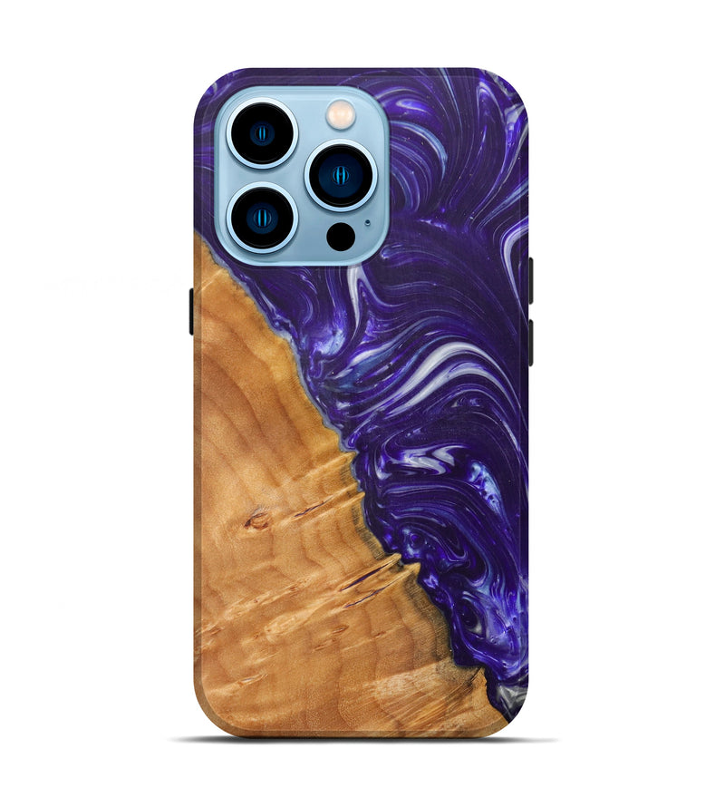 iPhone 14 Pro Wood+Resin Live Edge Phone Case - Ursulina (Purple, 604247)