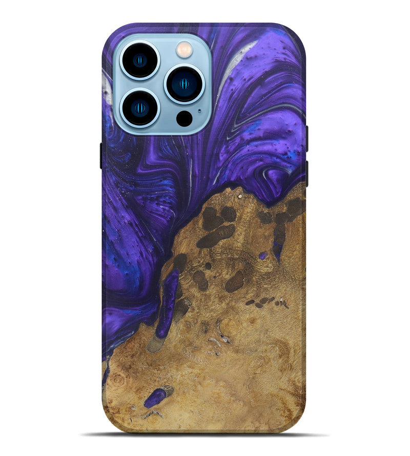 iPhone 14 Pro Max Wood+Resin Live Edge Phone Case - Leonore (Purple, 590644)