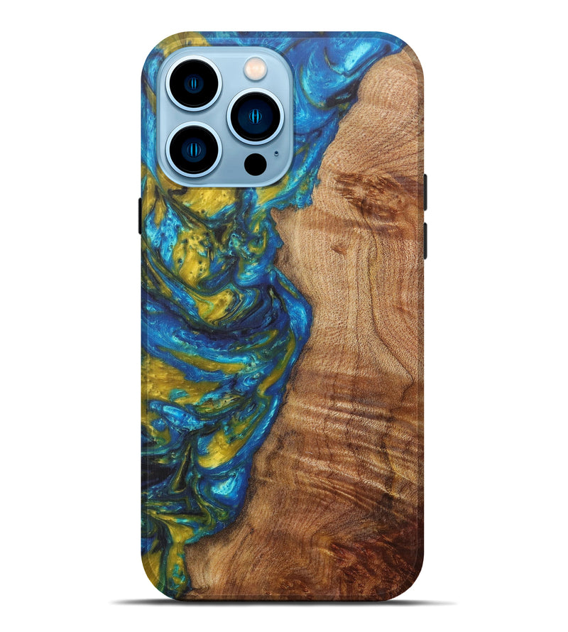 iPhone 14 Pro Max Wood+Resin Live Edge Phone Case - Margarette (Artist Pick, 606782)