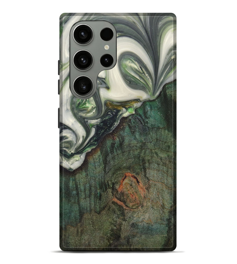 Galaxy S23 Ultra Wood+Resin Live Edge Phone Case - Kelli (Green, 622907)