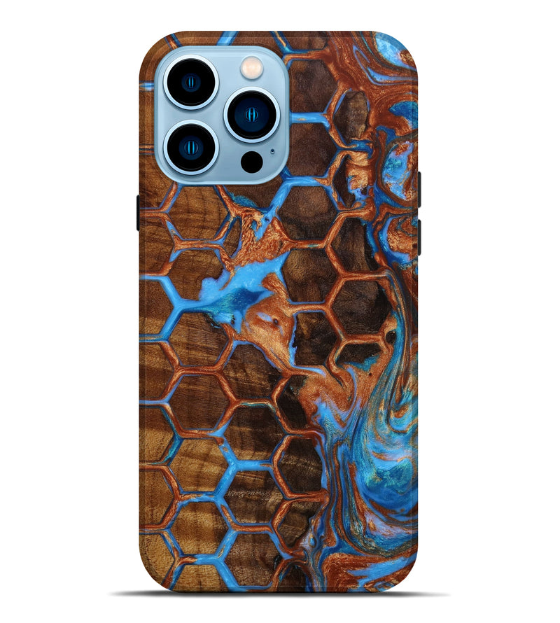 iPhone 14 Pro Max Wood+Resin Live Edge Phone Case - Litzy (Pattern, 647908)