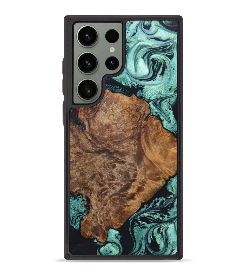 Galaxy S23 Ultra Wood+Resin Phone Case - Eugenia (Green, 632910)