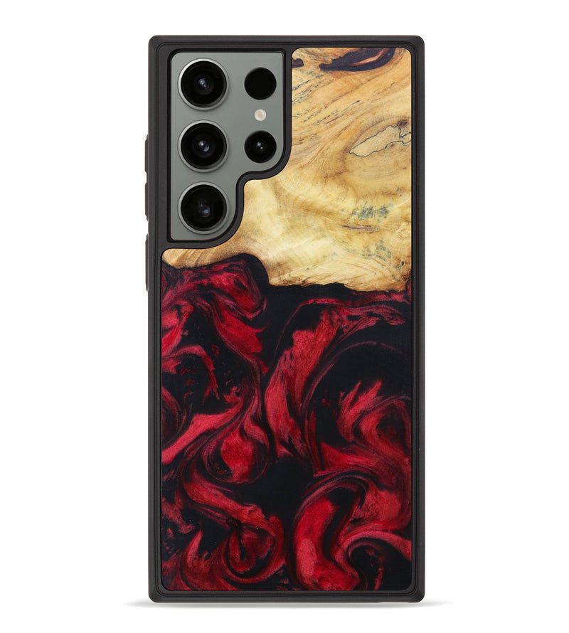 Galaxy S23 Ultra Wood+Resin Phone Case - Tatyanna (Red, 621218)