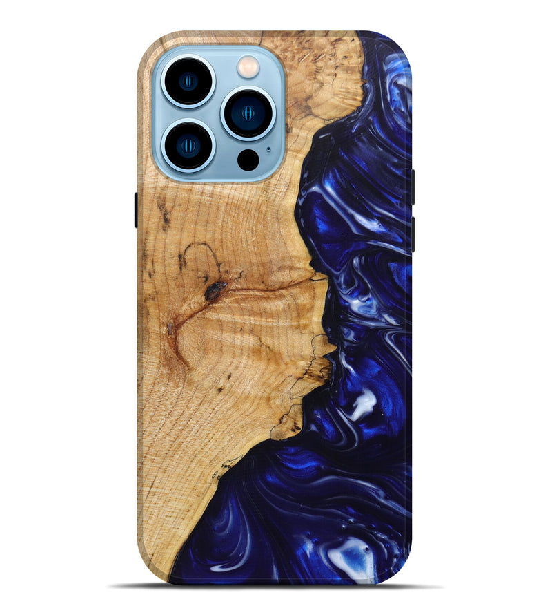 iPhone 14 Pro Max Wood+Resin Live Edge Phone Case - Kaia (Artist Pick, 616931)