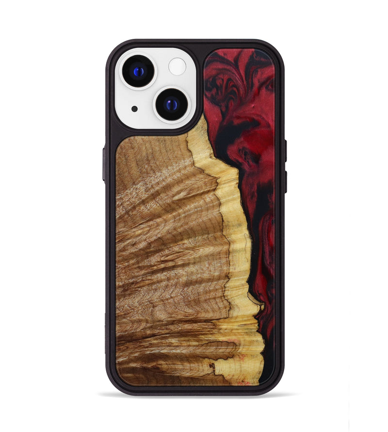 iPhone 13 Wood+Resin Phone Case - Mikaela (Red, 647507)
