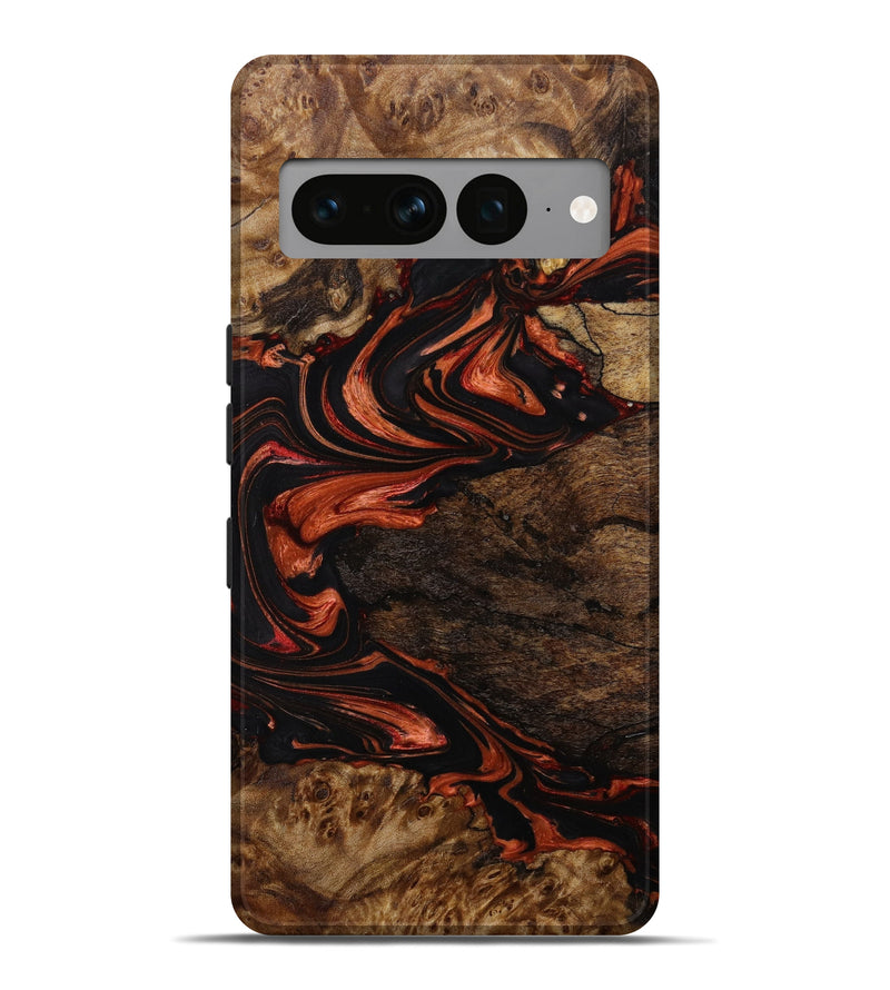 Pixel 7 Pro Wood+Resin Live Edge Phone Case - Mathew (Red, 644796)