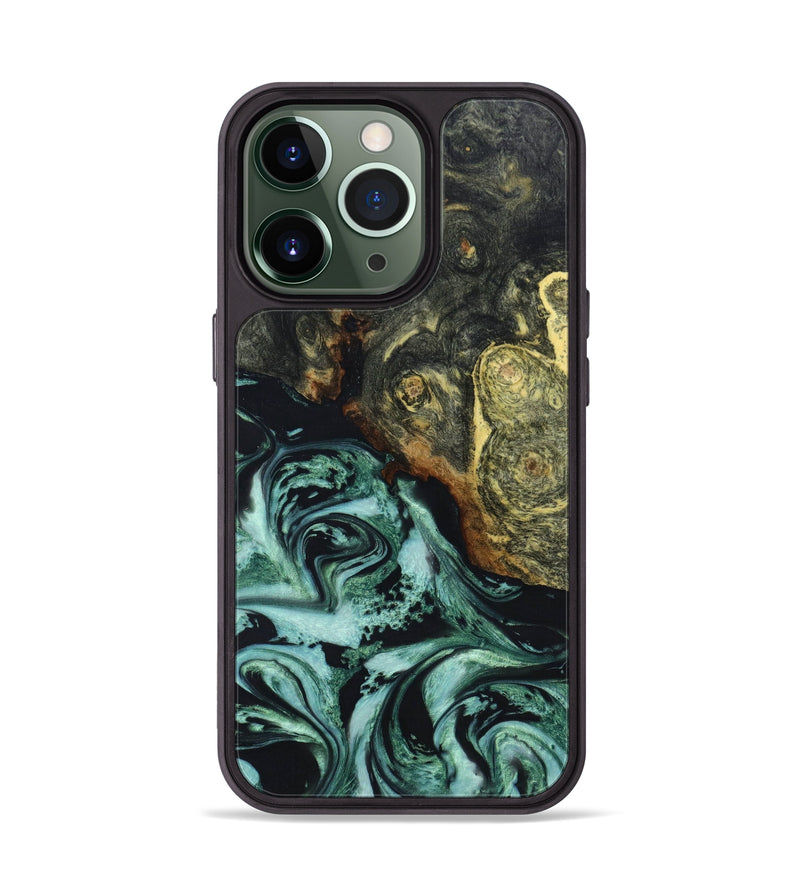 iPhone 13 Pro Wood+Resin Phone Case - Myles (Green, 640877)