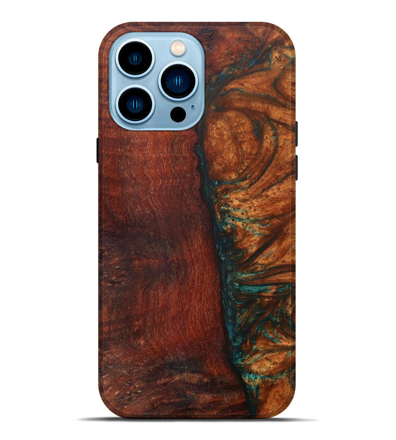 iPhone 14 Pro Max Wood+Resin Live Edge Phone Case - Ulf (Metallic, 582836)