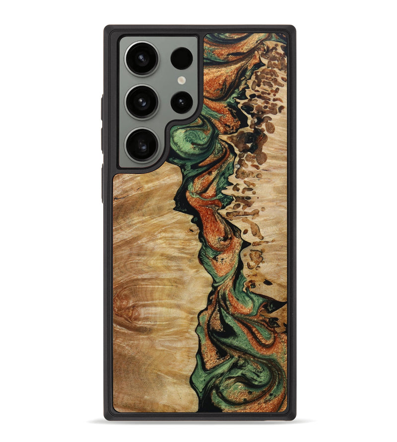 Galaxy S23 Ultra Wood+Resin Phone Case - Doreen (Green, 645435)