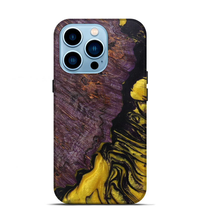 iPhone 14 Pro Wood+Resin Live Edge Phone Case - Tracy (Metallic, 616723)