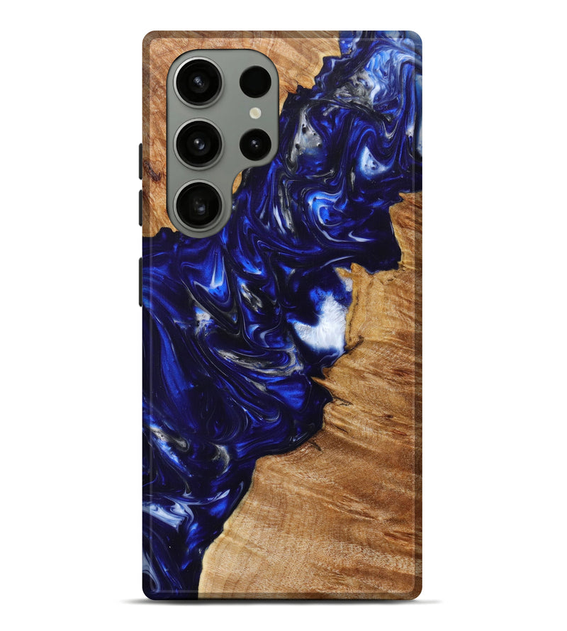 Galaxy S23 Ultra Wood+Resin Live Edge Phone Case - Addalyn (Blue, 623690)