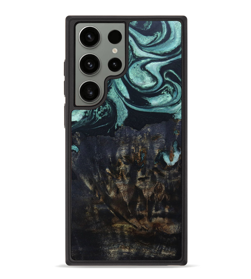 Galaxy S23 Ultra Wood+Resin Phone Case - Lia (Green, 632614)