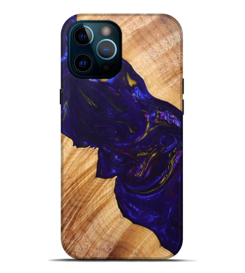 iPhone 12 Pro Max Wood+Resin Live Edge Phone Case - Charlean (Purple, 607150)