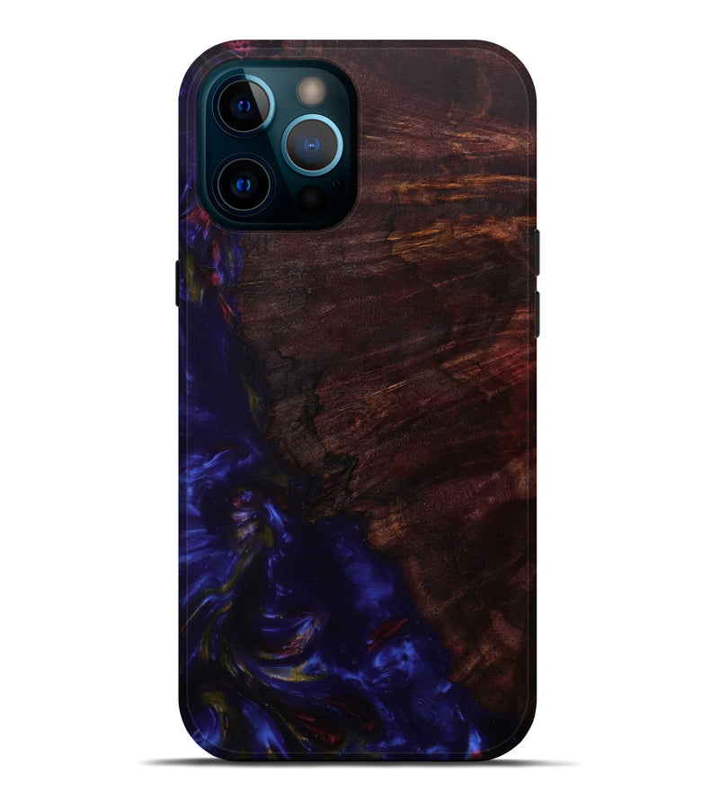 iPhone 12 Pro Max Wood+Resin Live Edge Phone Case - Schell (Dark Blue, 586270)