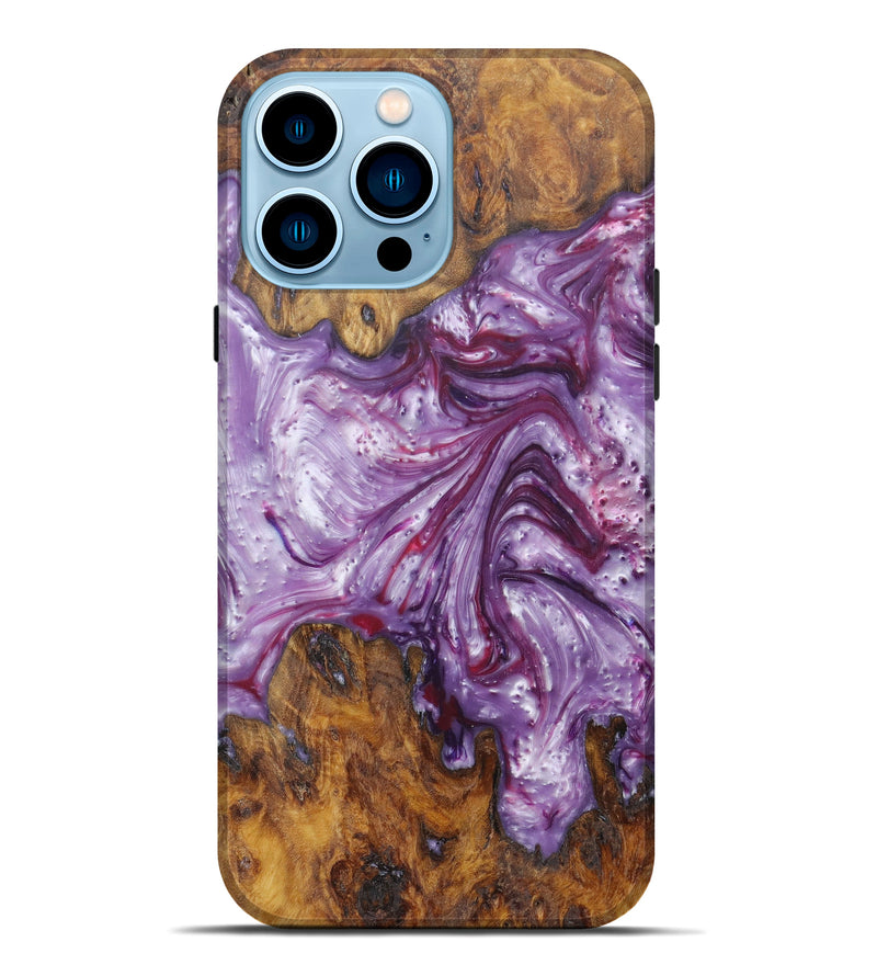 iPhone 14 Pro Max Wood+Resin Live Edge Phone Case - Fitz (Purple, 607112)
