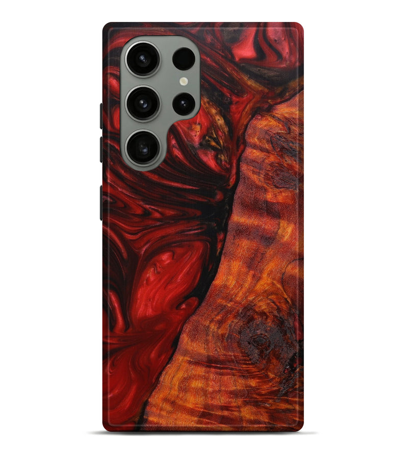 Galaxy S23 Ultra Wood+Resin Live Edge Phone Case - Madalyn (Red, 641043)