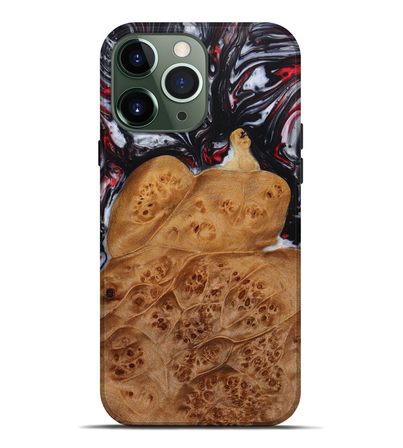 iPhone 13 Pro Max Wood+Resin Live Edge Phone Case - Delilah (Red, 641798)