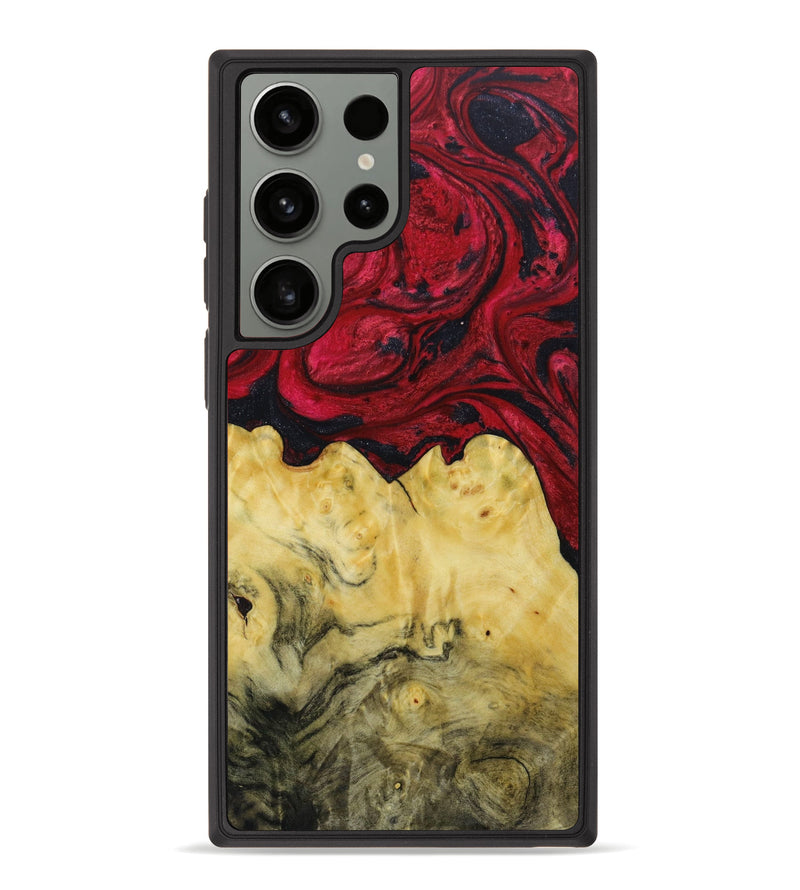 Galaxy S23 Ultra Wood+Resin Phone Case - Vivienne (Red, 643942)