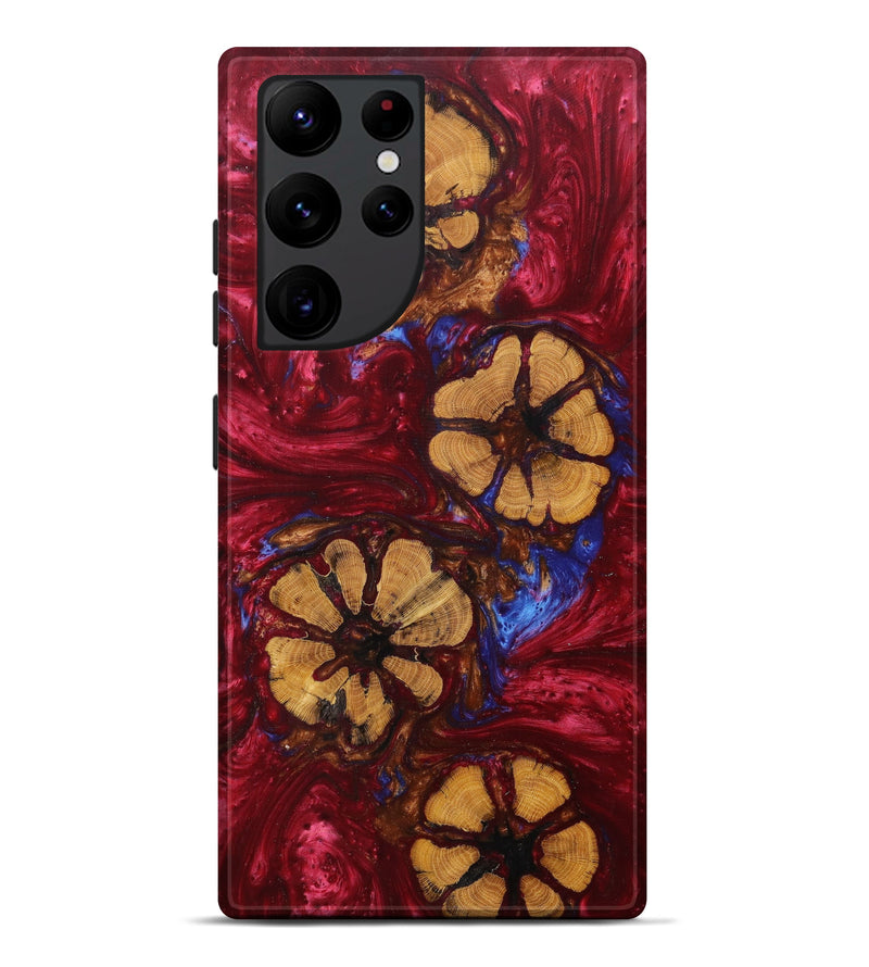 Galaxy S22 Ultra Wood+Resin Live Edge Phone Case - Jeremiah (Dark Red, 613905)