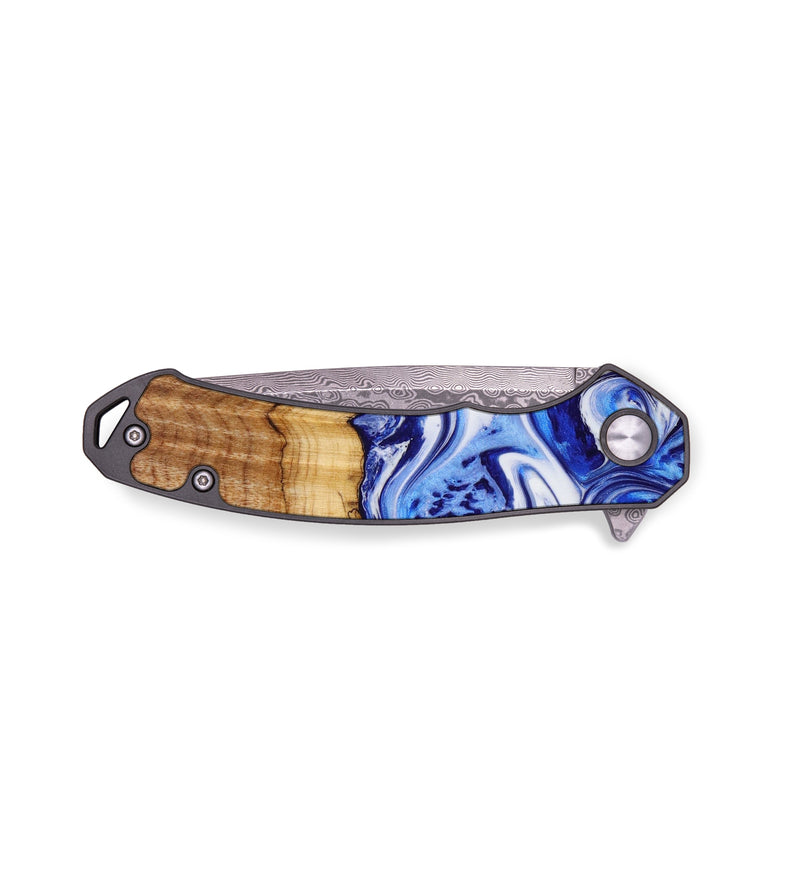 EDC Wood+Resin Pocket Knife - Stella (Blue, 644189)