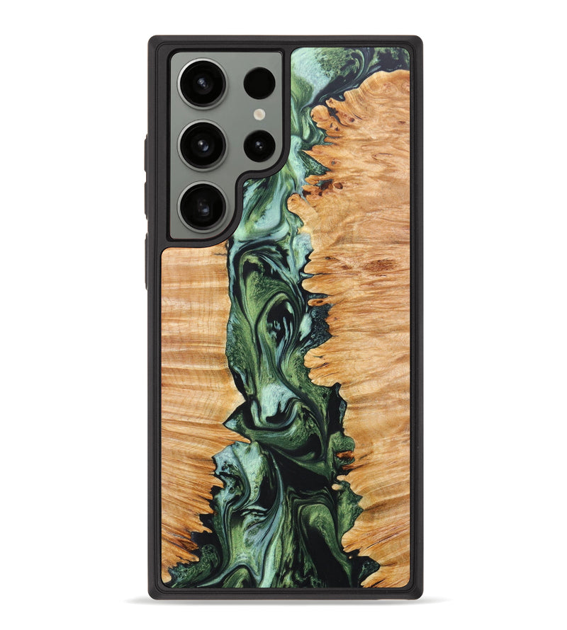 Galaxy S23 Ultra Wood+Resin Phone Case - Talia (Green, 634575)