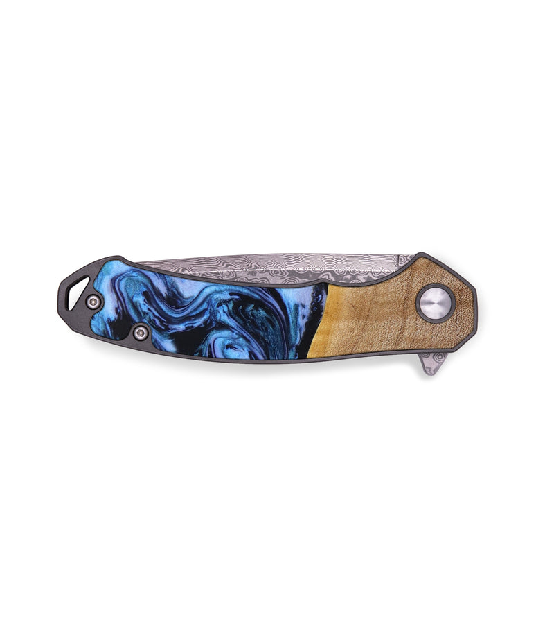 EDC Wood+Resin Pocket Knife - Stephanie (Blue, 643019)
