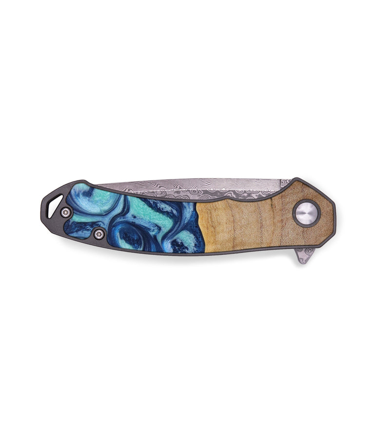 EDC Wood+Resin Pocket Knife - Journey (Blue, 644178)