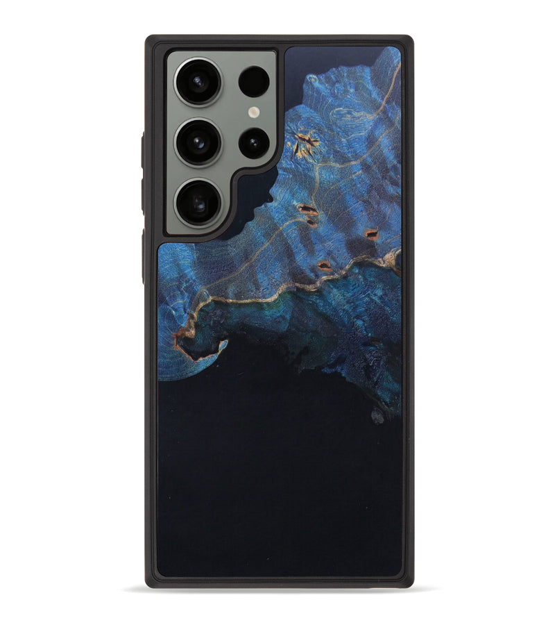 Galaxy S23 Ultra Wood+Resin Phone Case - Emmy (Black & White, 629422)