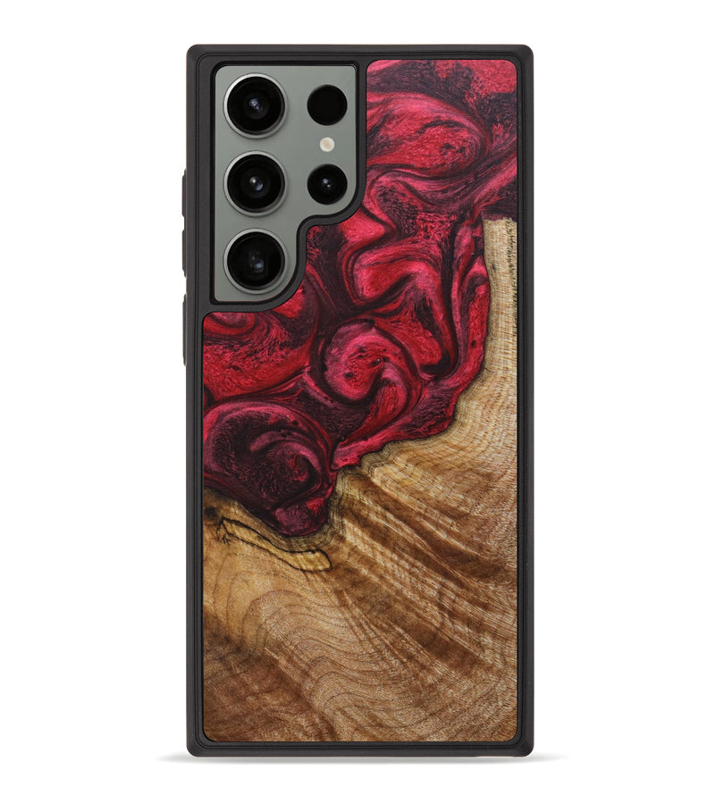 Galaxy S23 Ultra Wood+Resin Phone Case - Anita (Red, 638449)