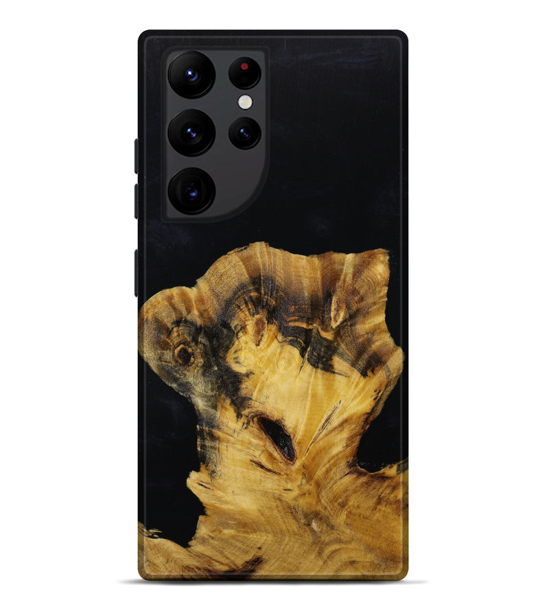 Galaxy S22 Ultra Wood+Resin Live Edge Phone Case - Loretta (Black & White, 648335)
