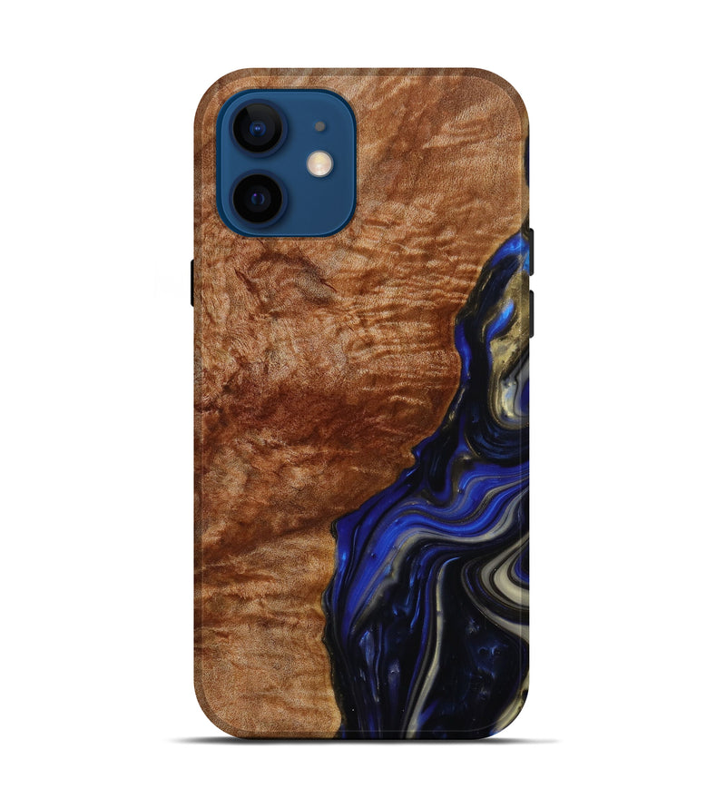 iPhone 12 Wood+Resin Live Edge Phone Case - Beulah (Blue, 641773)