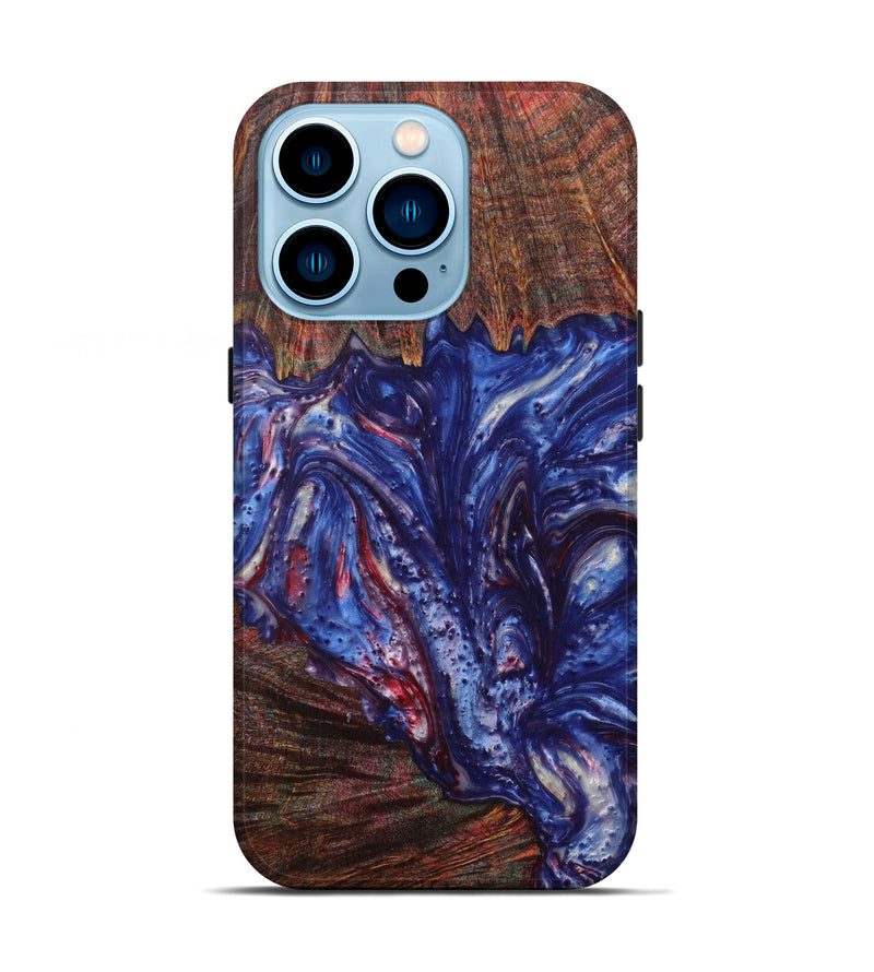 iPhone 14 Pro Wood+Resin Live Edge Phone Case - Fil (Dark Blue, 597305)