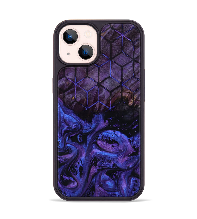 iPhone 14 Wood+Resin Phone Case - Arielle (Pattern, 644753)