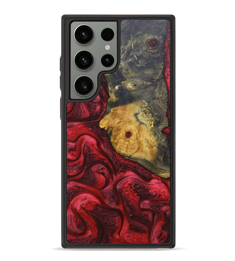 Galaxy S23 Ultra Wood+Resin Phone Case - Brynlee (Red, 636768)