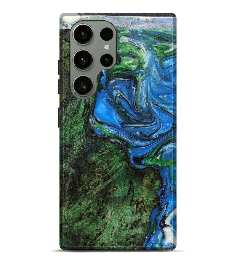 Galaxy S23 Ultra Wood+Resin Live Edge Phone Case - Milo (Blue, 623694)