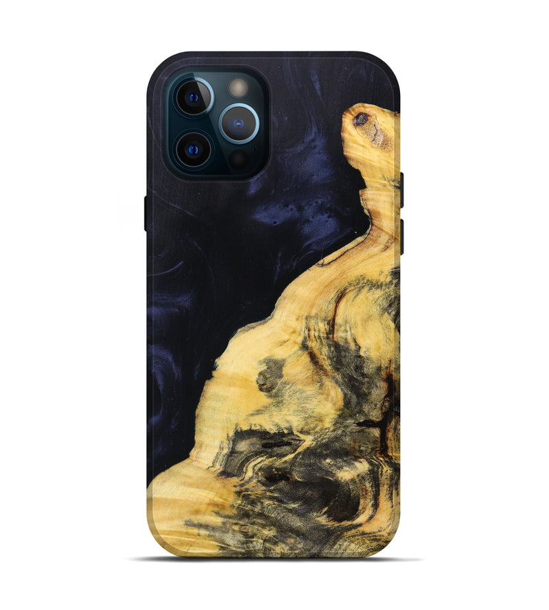 iPhone 12 Pro Wood+Resin Live Edge Phone Case - Tia (Black & White, 626348)