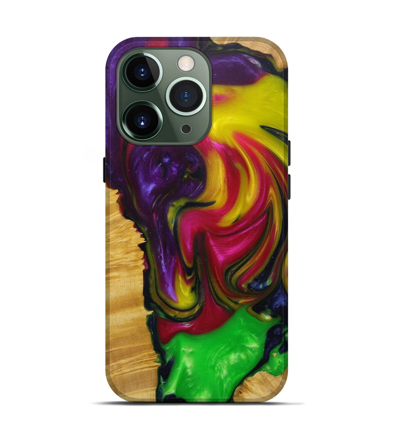 iPhone 13 Pro Wood+Resin Live Edge Phone Case - Eirena (Purple, 585616)