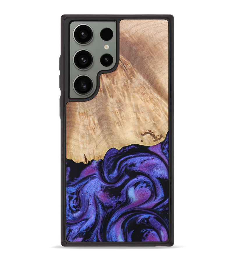 Galaxy S23 Ultra Wood+Resin Phone Case - Johnny (Purple, 628851)