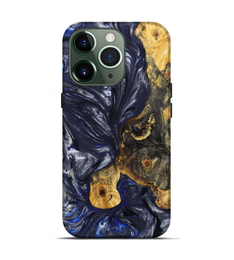 iPhone 13 Pro Wood+Resin Live Edge Phone Case - Eliza (Black & White, 644691)