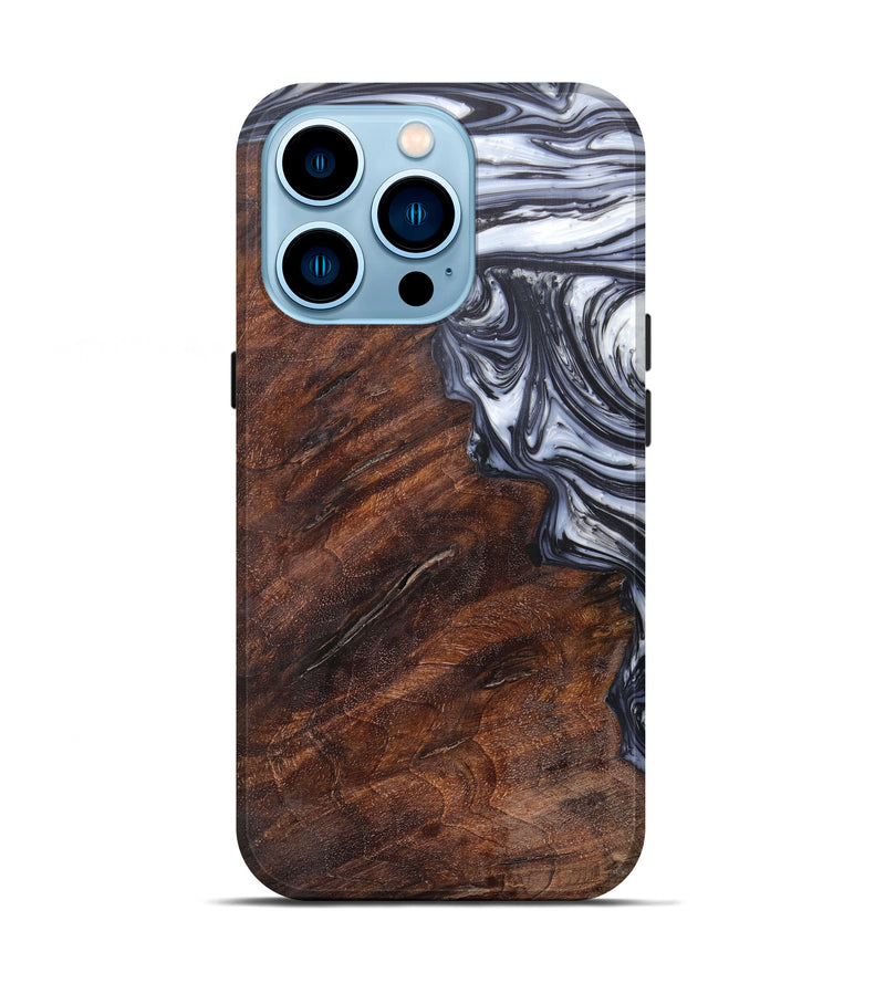iPhone 14 Pro Wood+Resin Live Edge Phone Case - Joya (Black & White, 607212)