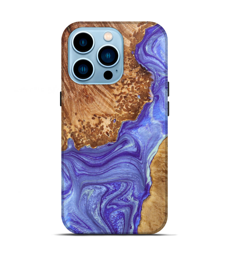 iPhone 14 Pro Wood+Resin Live Edge Phone Case - Aviana (Purple, 637527)