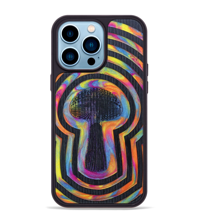 iPhone 14 Pro Max Wood+Resin Phone Case - Caylee (Retro, 634400)