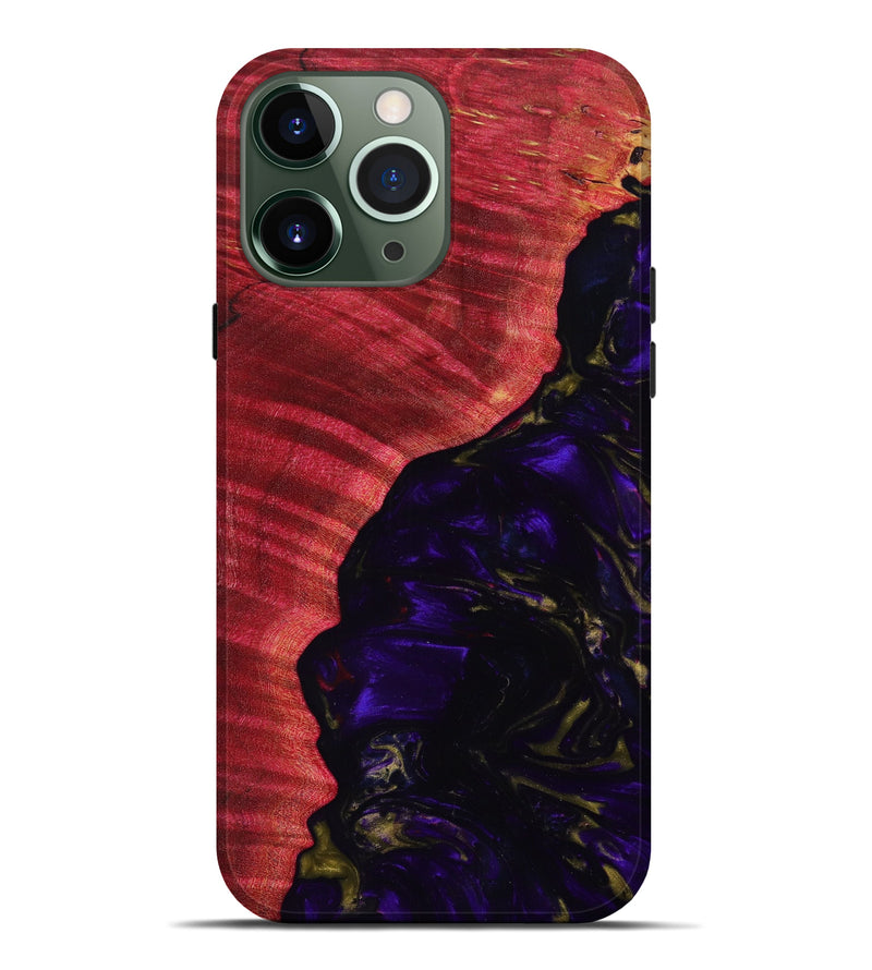 iPhone 13 Pro Max Wood+Resin Live Edge Phone Case - Christian (Purple, 623121)